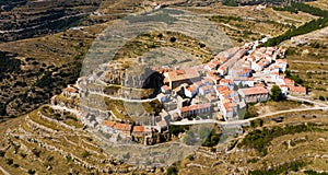 Top view of the city of Ares del Maestrat. Spain photo