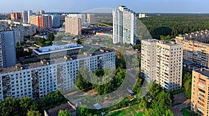 Top view of the city Balashikha in Moscow region, Russia.