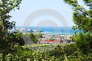 Top view of the city of Gelendzhik, a coastal city in Russia