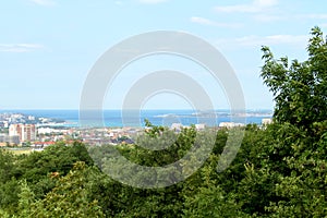 Top view of the city of Gelendzhik, a coastal city in Russia