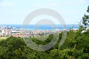 Top view of the city of Gelendzhik, a coastal city in Russia