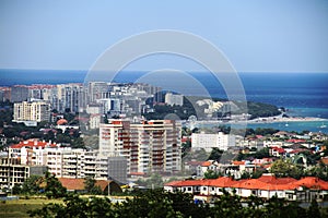 Top view of the city of Gelendzhik, a coastal city in Russia