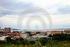 Top view of the city of Gelendzhik, a coastal city in Russia