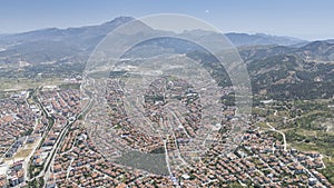 Top view of the city of Isparta.