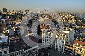 Top view of the city of Istanbul. Panoramic view from Galata tower, Turkey