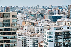 Top view of the city. Lima, Peru