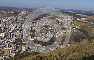 Top view of the city Poços de Caldas in the south of Minas Gerais State, Brazil.