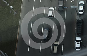 top view of city traffic, top view of numerous cars