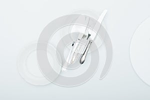 top view of clean tableware