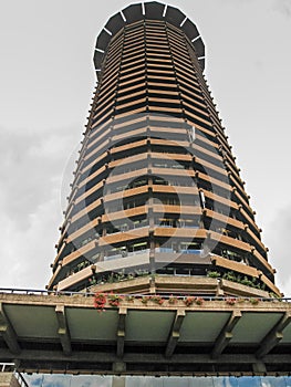 Top view on clock tower in central business district of Nairobi