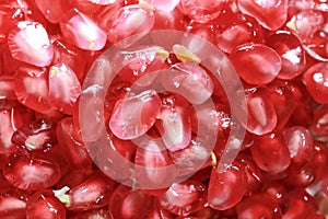 Top view close up of Pomegranate seeds for background. Fruits concept