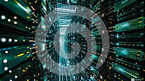 Top view of a cloud storage facility with integrated data deduplication