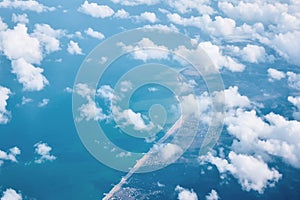 Top view of the clouds, background