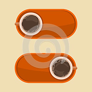 Top View Coffee as Power Switch Vector Illustration