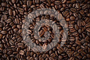 Top view coffee bean background