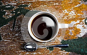 Top view of coffee cup