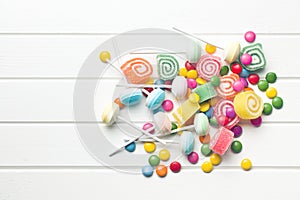 Top view of colorful candy