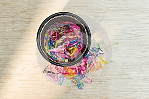 top view Colorful hair band photo