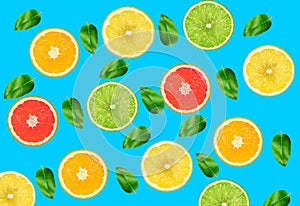 Top view of colorful orange fruit on yellow pastel background.concepts ideas of fruit,vegetable.healthy eating lifestyle