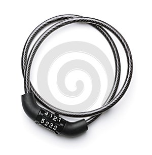 Top view of combination bike lock