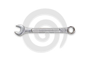 Top view of combination wrench or spanner isolated on white background