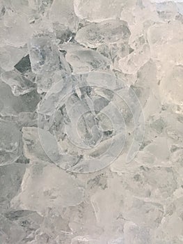 Top view of commercially made ice chips