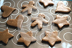 Top view cookies at cozy home kitchen.