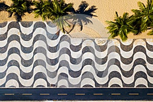 Top View of Copacabana Mosaic Sidewalk