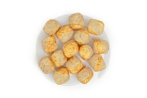 Top view of corn puffs