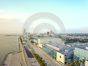Top view Corpus Christi downtown from North of Shoreline Boulevard