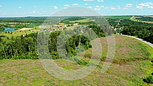 Top view of the countryside and village