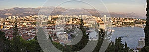 Top view of the Croatian city of Split