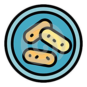 Top view croquette icon vector flat