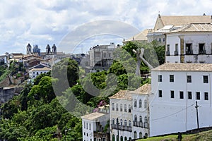 Top view of the Cruz Caida monument in Salvador, Bahia, Brazil photo