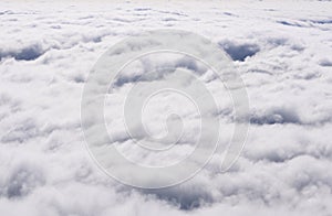 Top view of cumulus clouds. Abstract background