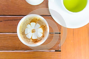 A cup of coffee on table