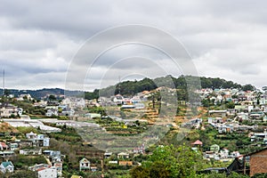 Top view in dalat city vietnam