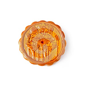 Top view of delicious moon cake for Chinese Mid-Autumn Festival