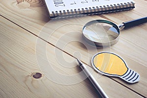 Desk table Investor background.business concept photo