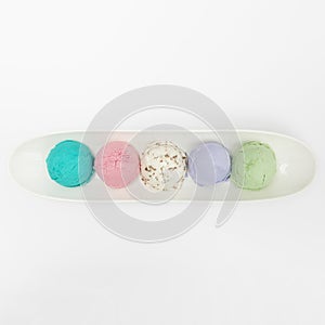 top view different types ice cream. High quality photo