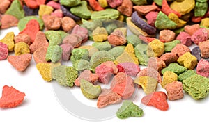 A top view of a dog food Texture/Background