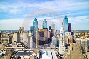 Top view of downtown skyline Philadelphia photo