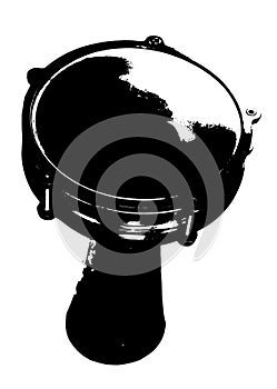 Top view of drum leather isolated on white background.