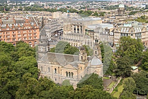 Top view of edinburgh city