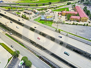 Top view elevated highway 90 and Westbank expressway in suburban photo