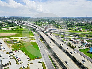 Top view elevated highway 90 and Westbank expressway in suburban photo