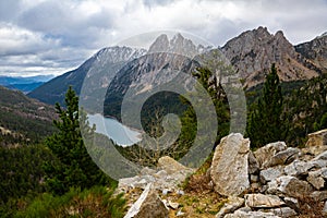 Els Encantats flowed in Estany de Sant Maurici in Espot in Spain photo