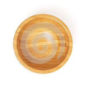Top view of Empty bamboo bowl