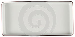 Top view of empty tray isolated on background