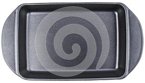 Top view of empty tray isolated on background